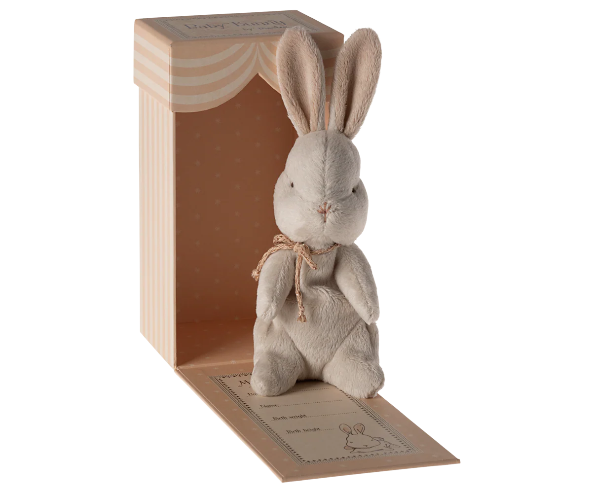 My first bunny, vit/rosa