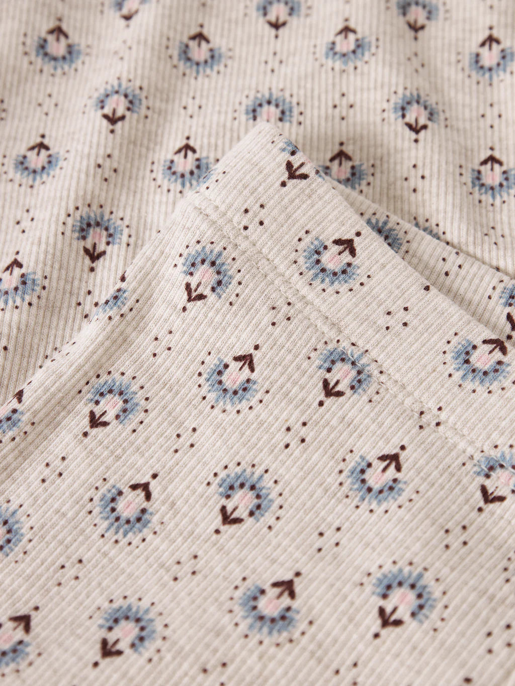 Leggings med blommor, beige