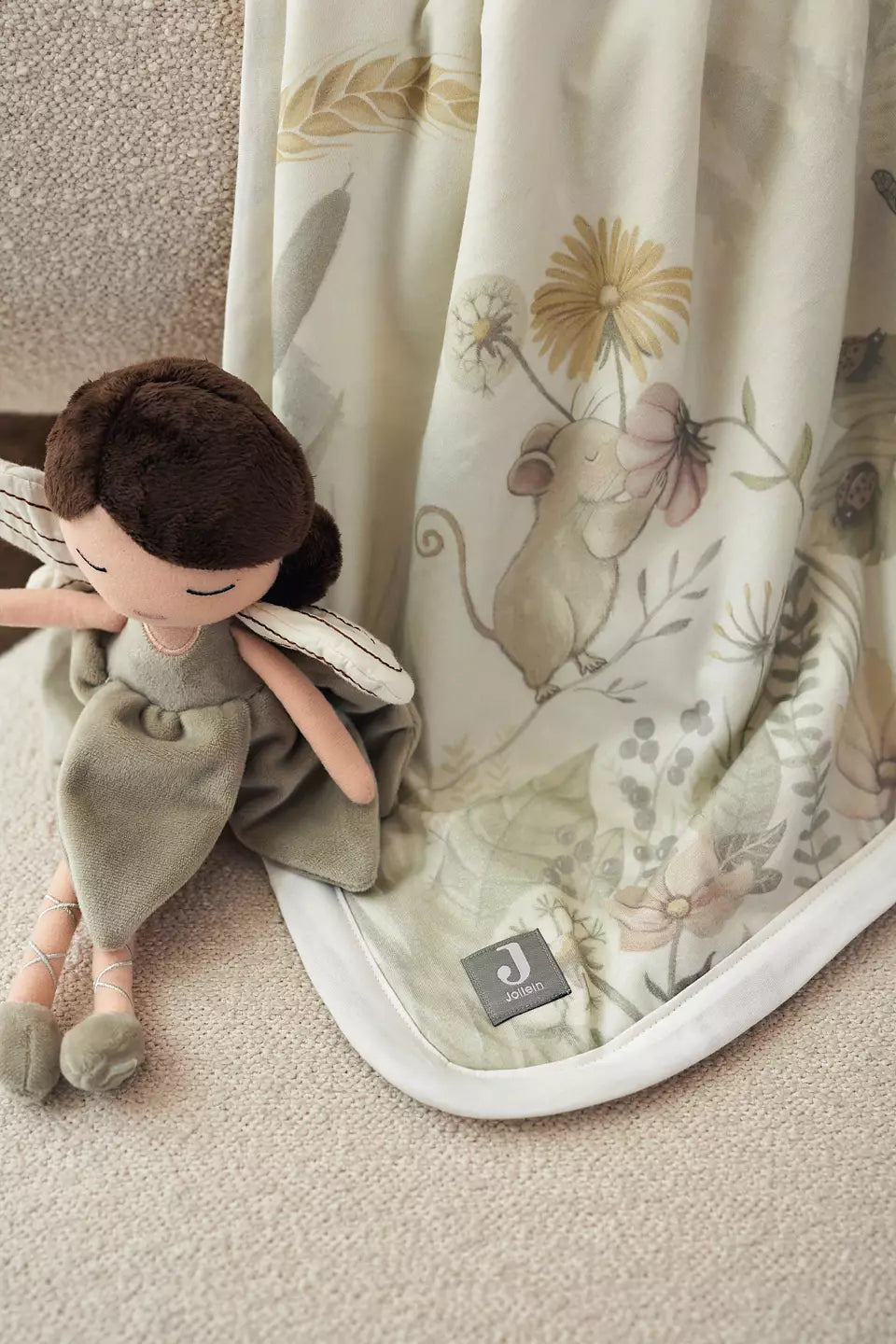 Teddyfodrad filt, dreamy mouse