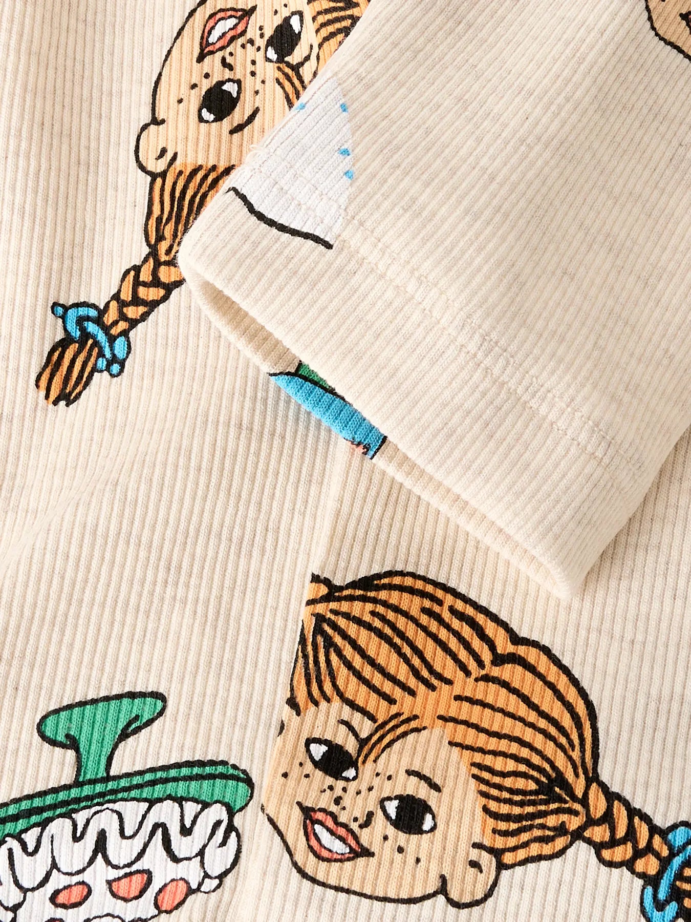 Leggings med Pippi Långstrump, beige