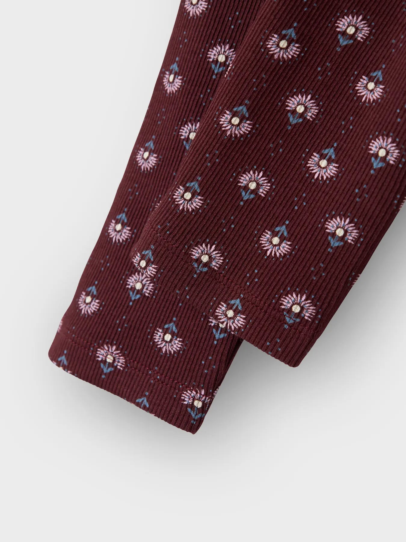 Leggings med blommor, vinröda