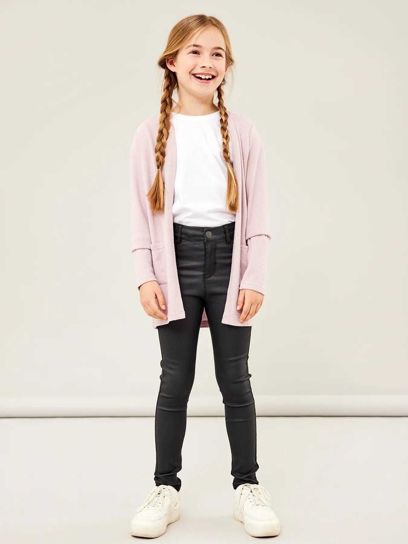 Rosa lång kofta
