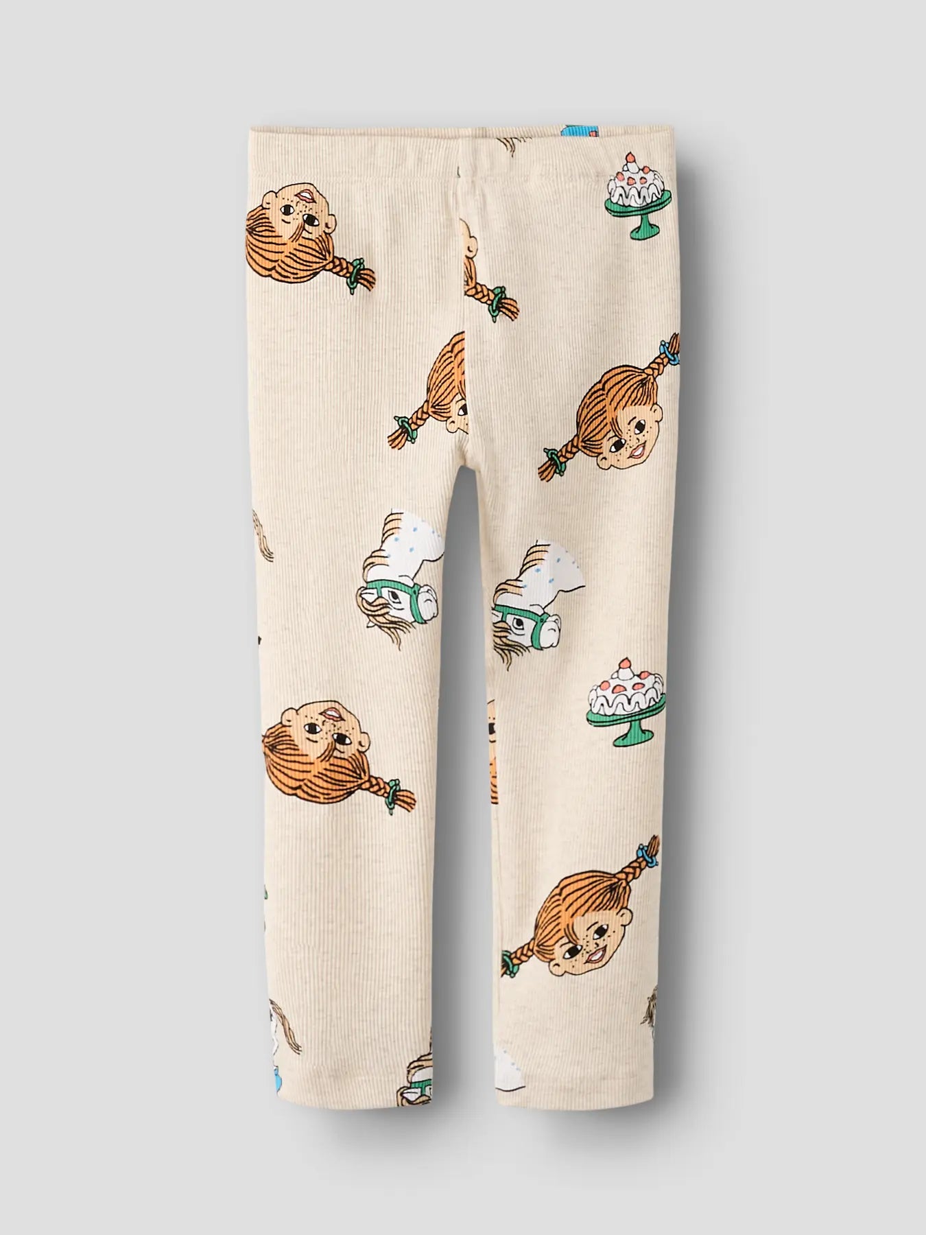 Leggings med Pippi Långstrump, beige