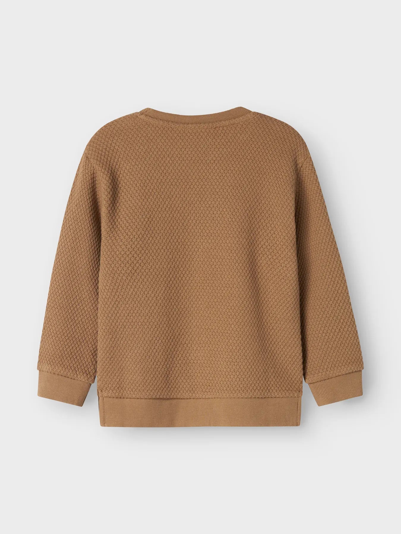 Våfflad sweatshirt, brun