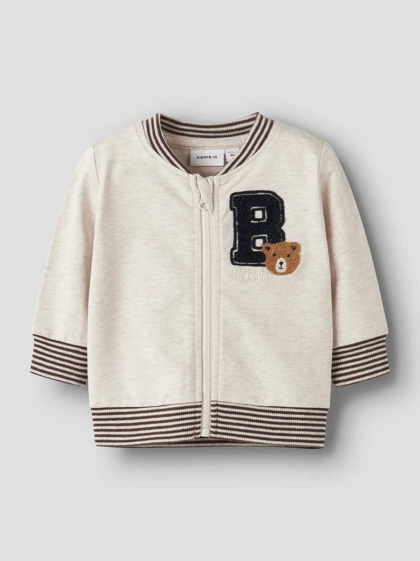 Vit sweatshirt med nalle