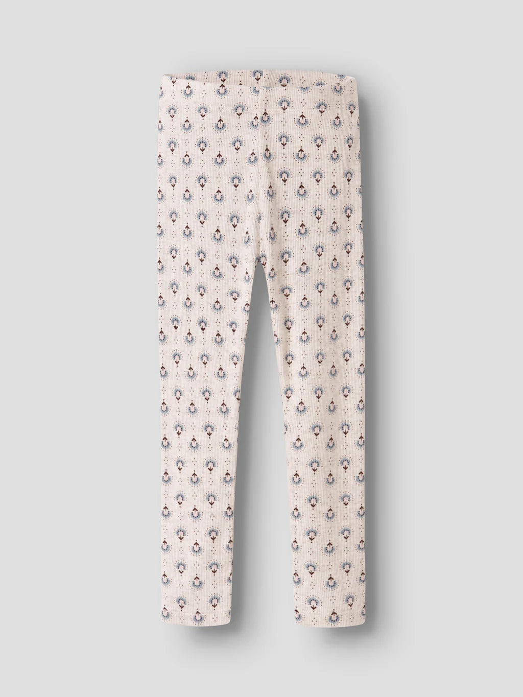 Leggings med blommor, beige