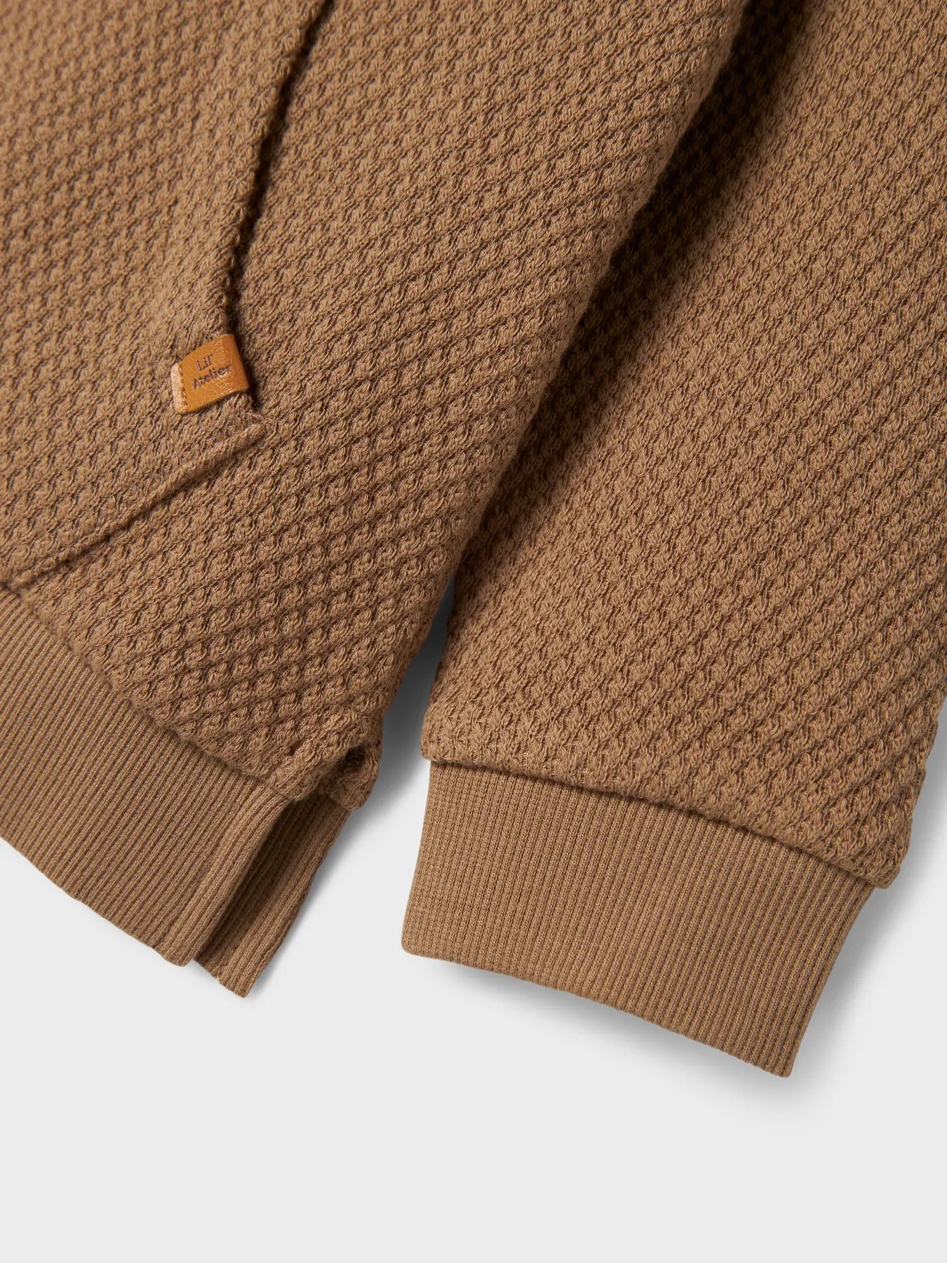Våfflad sweatshirt, brun