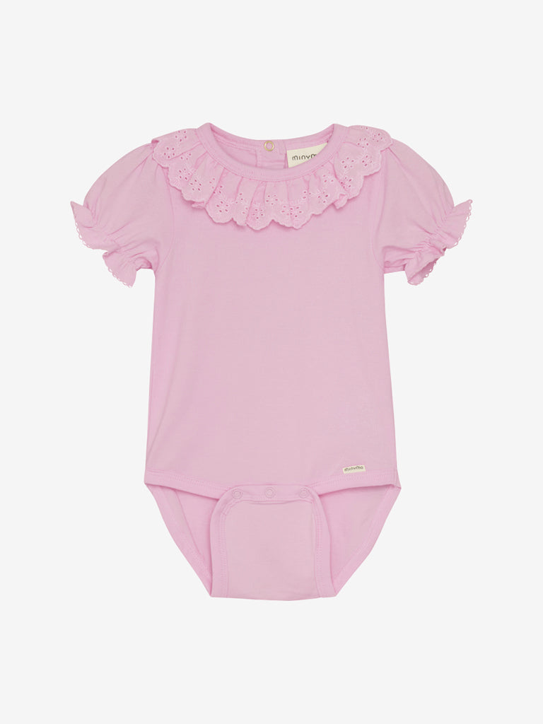 Rosa body med volang