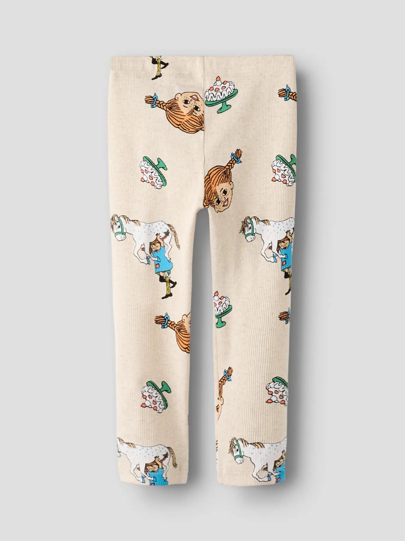 Leggings med Pippi Långstrump, beige