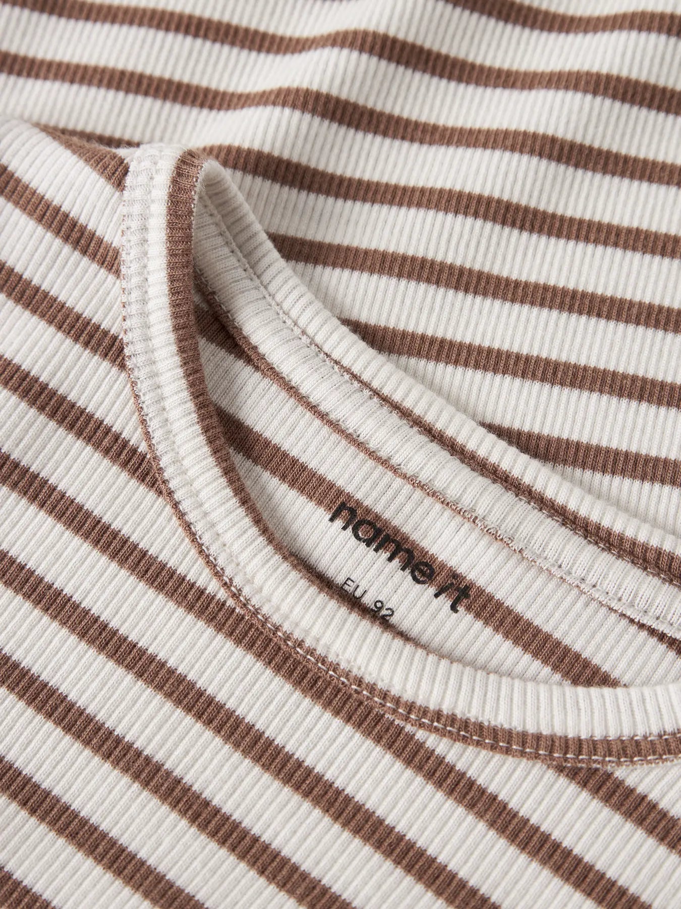 Ribbad långärmad tröja - toasted coconut