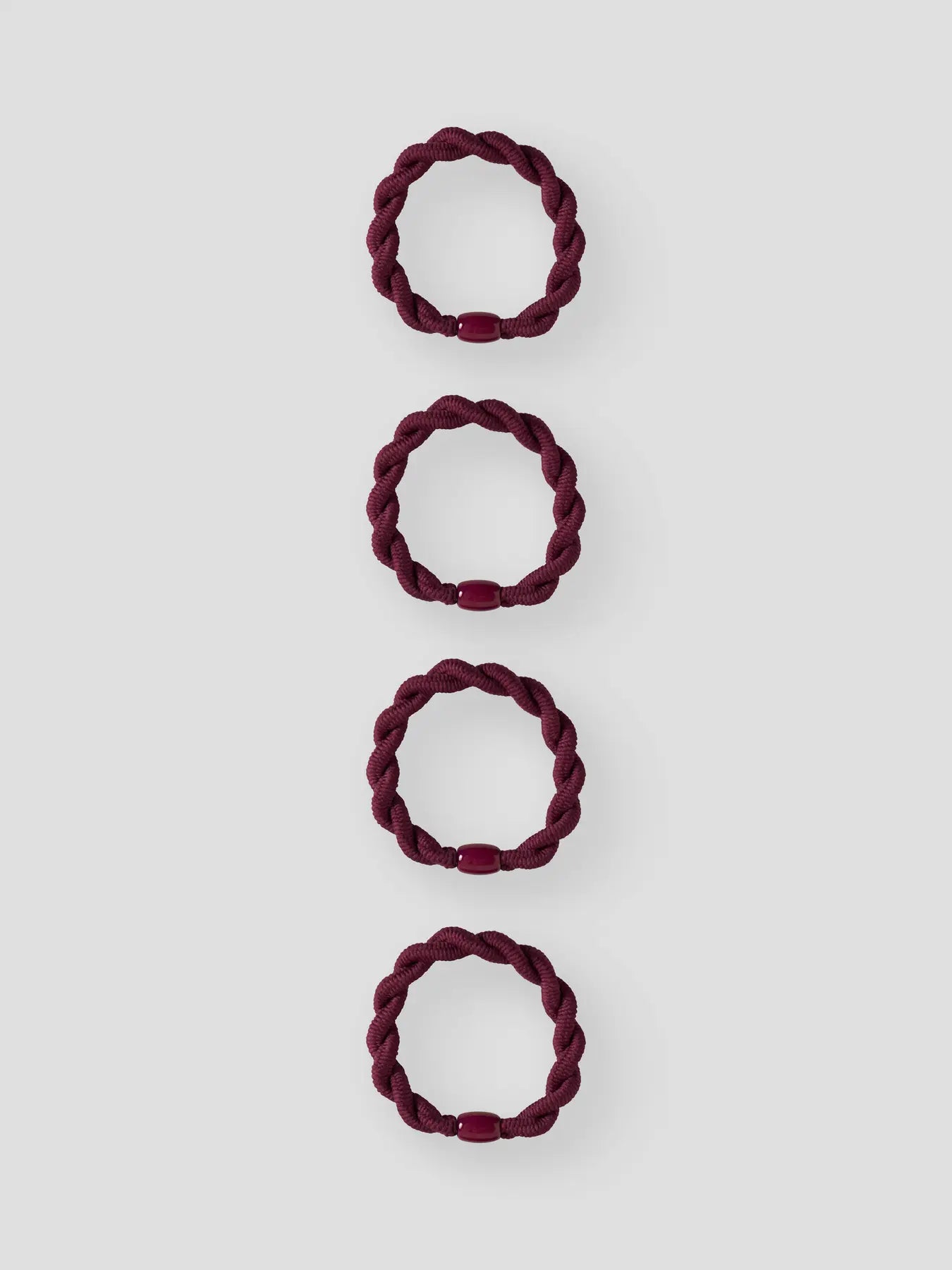4-pack hårsnoddar, vinröda
