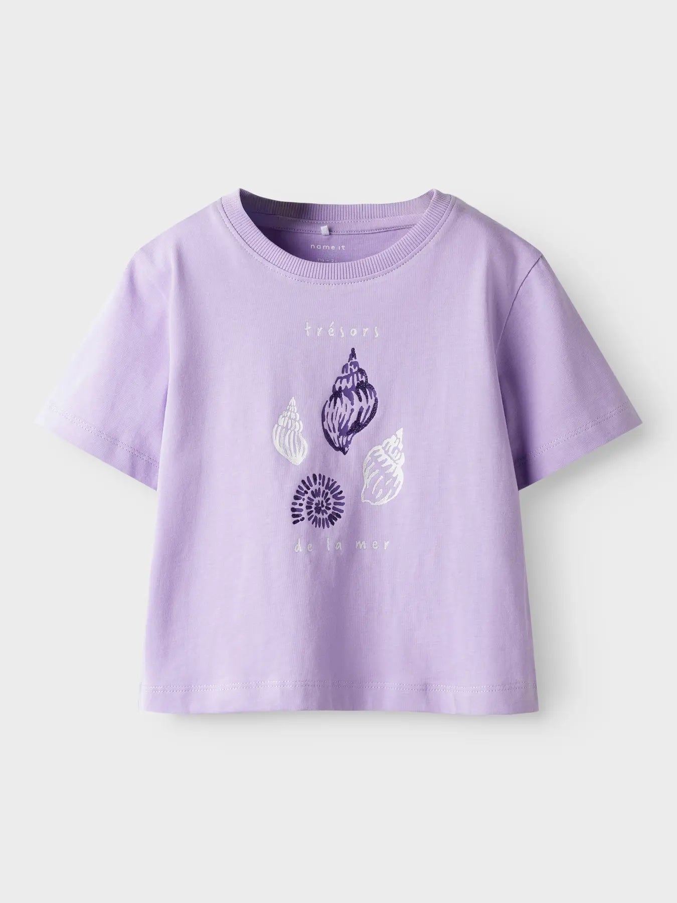 T-shirt lila med snäckor