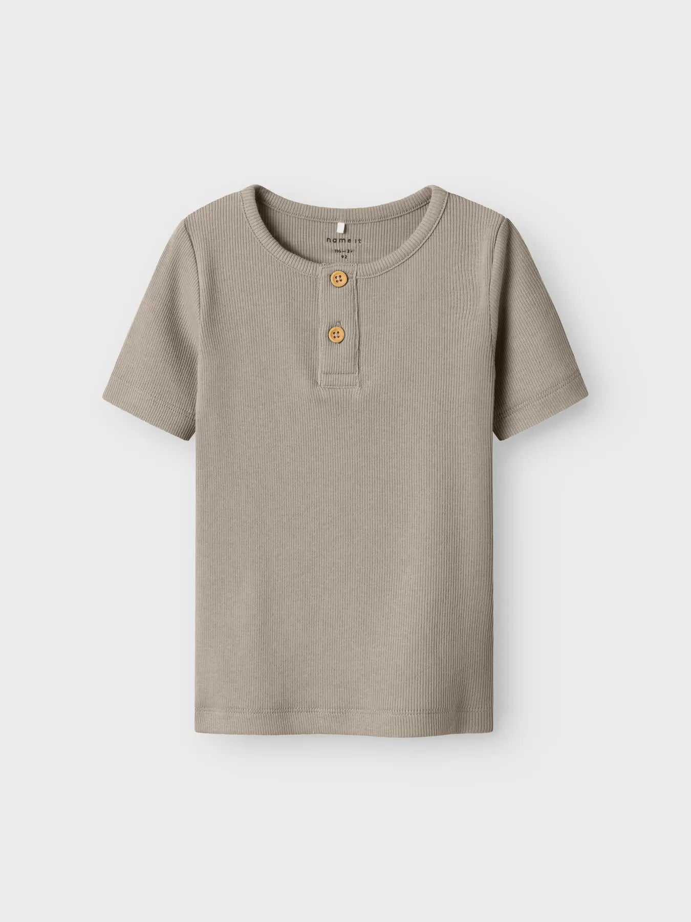 T-shirt med knappar beige