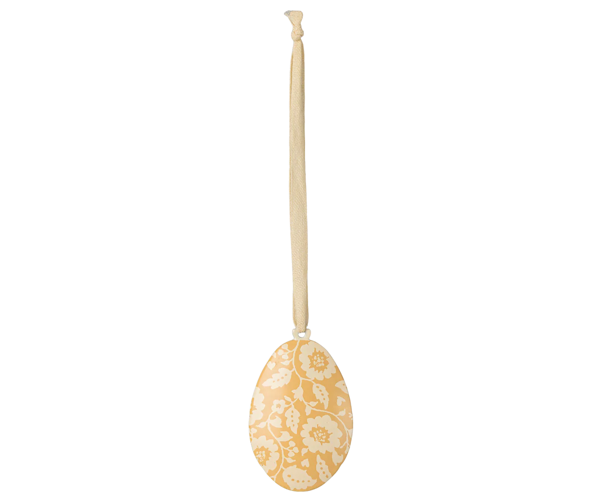 Metallhänge ägg - flowers, yellow