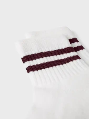 Tennissocka vit/vinröd