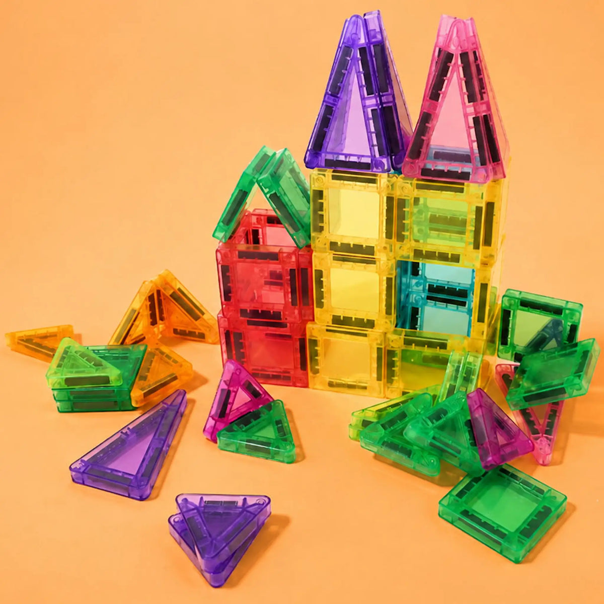 Magnetic tiles mini, 54 pcs