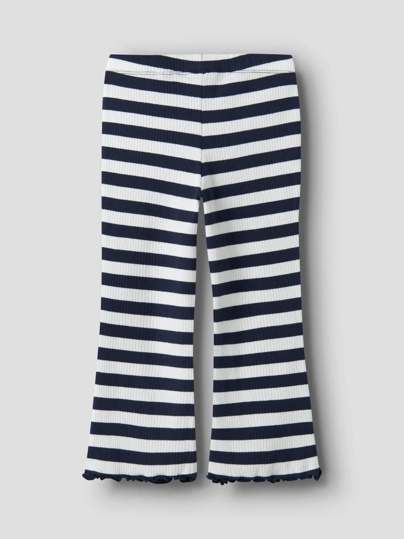 Randig utsvängd byxa, blå