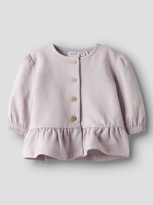 Sweat cardigan, ljuslila