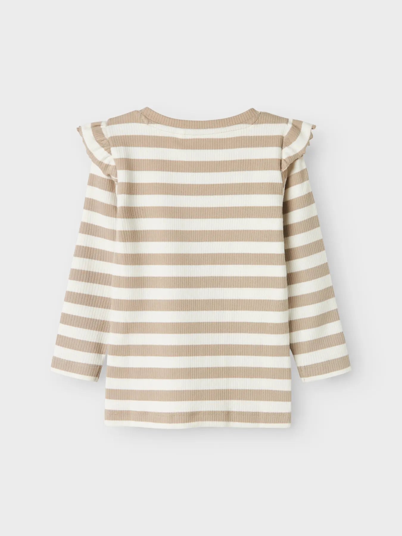 Ribbad randig tröja, beige