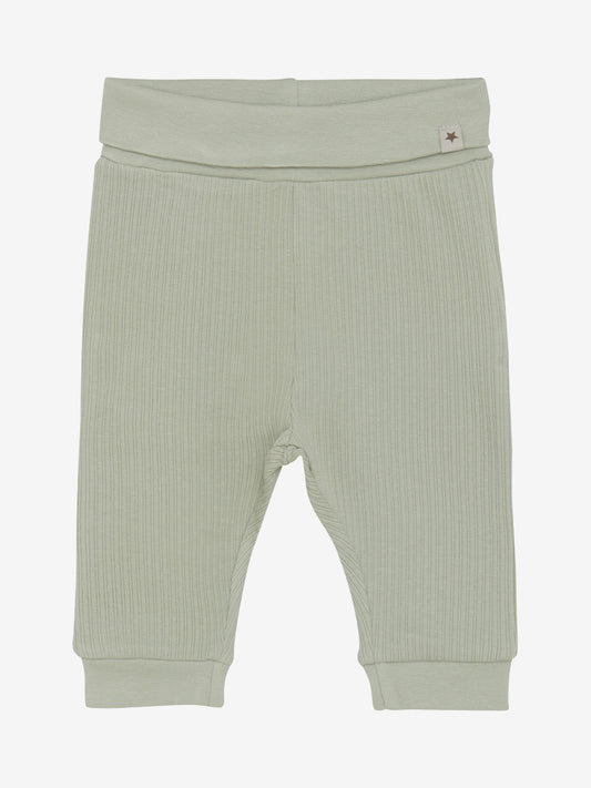 Ribbad grön babybyxa