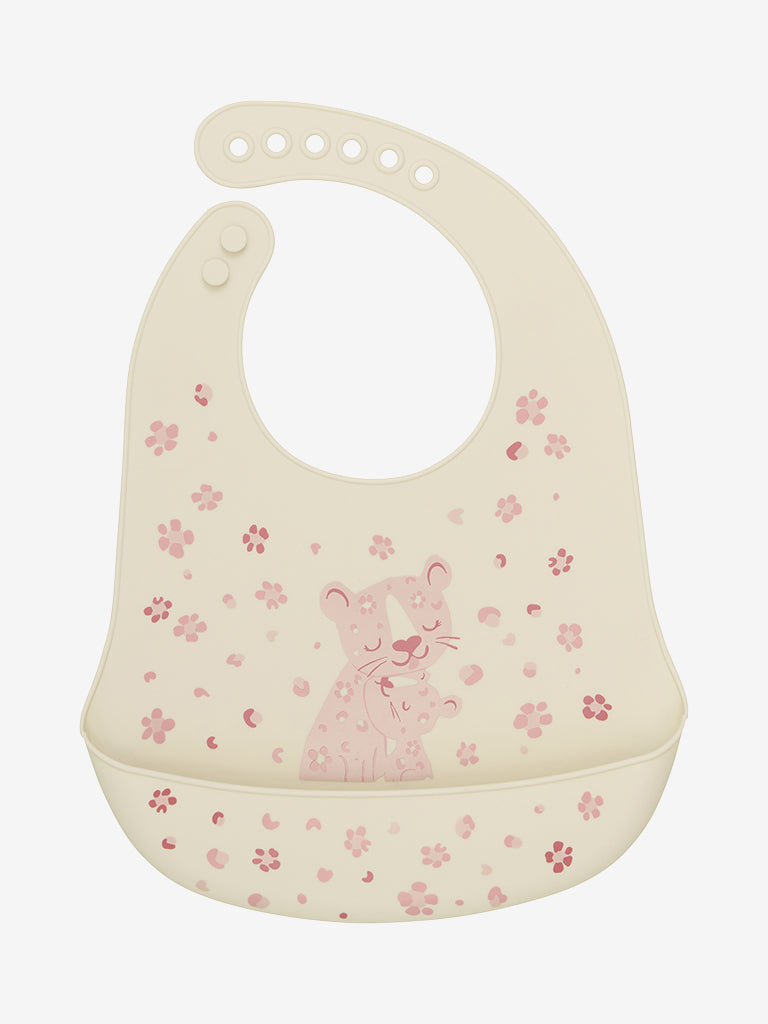 2-pack haklappar Silikon, rosa leopard