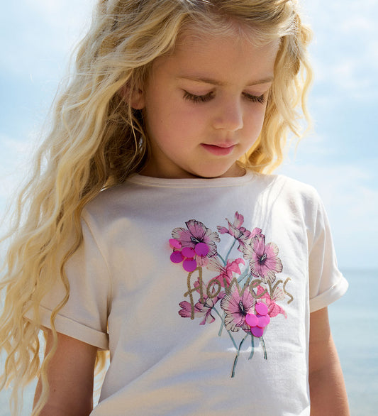 T-shirt med blommor