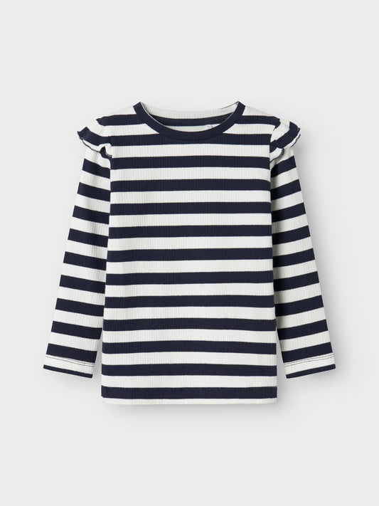 Ribbad randig tröja, blå