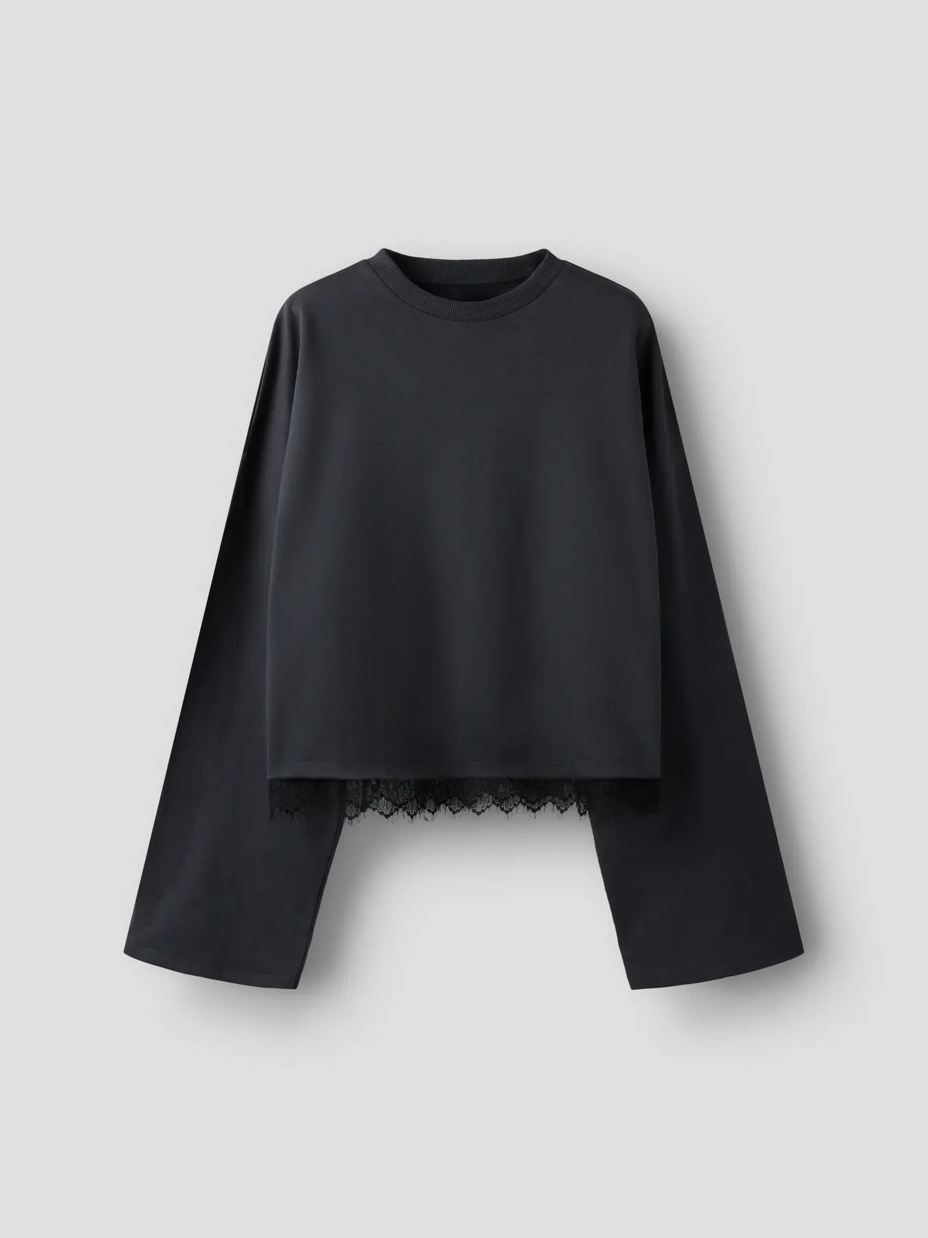 Bella långärmad topp, black oyster