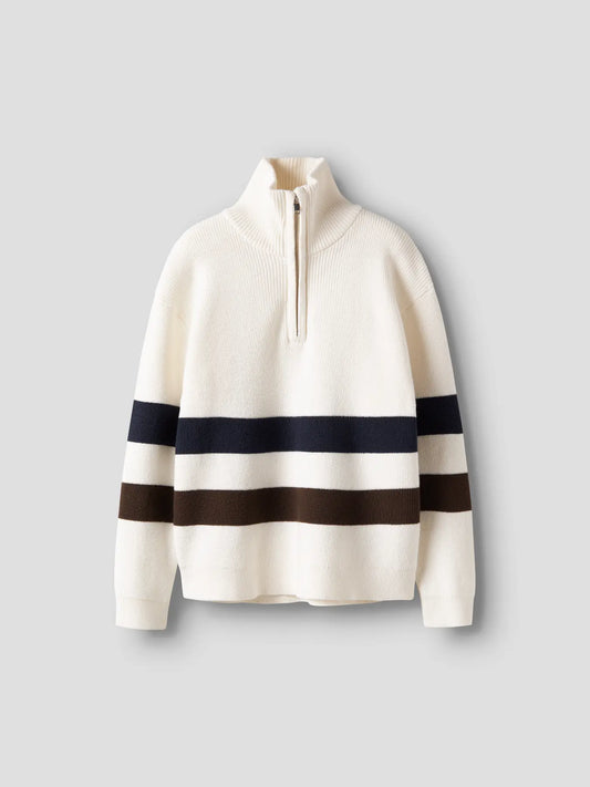 Stickad tröja half zip