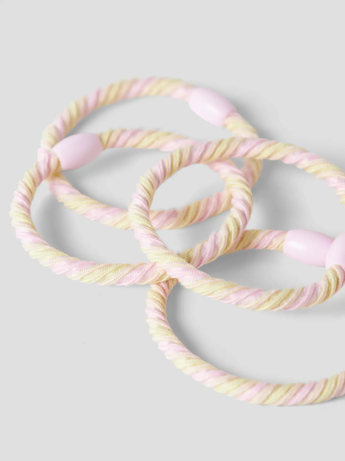 4-pack hårsnoddar Jolena, rosa/gul