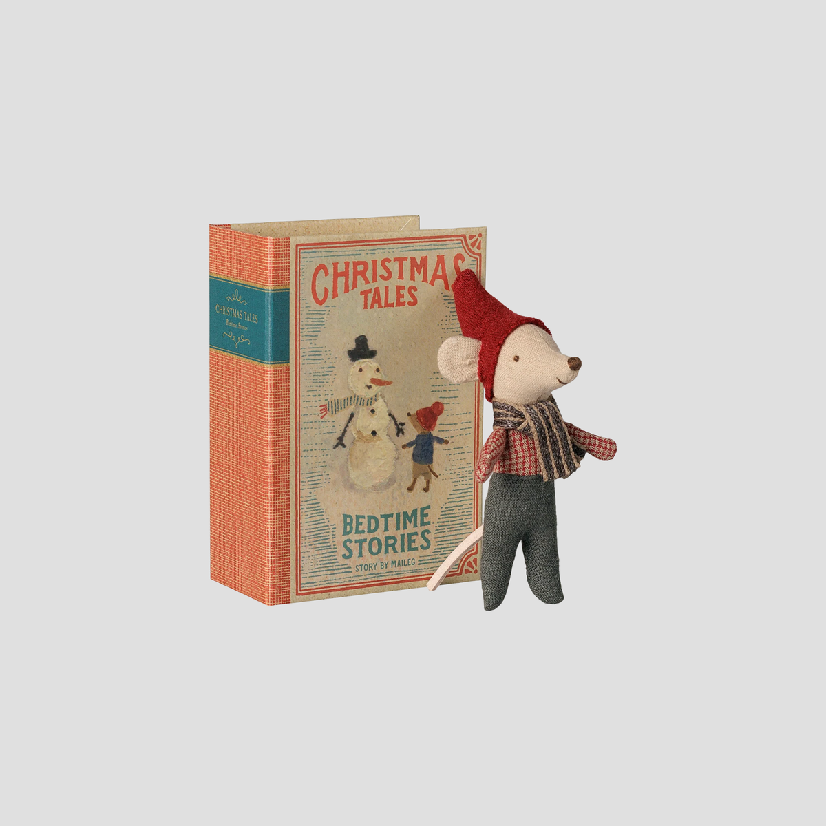 Christmas mouse, baby in book