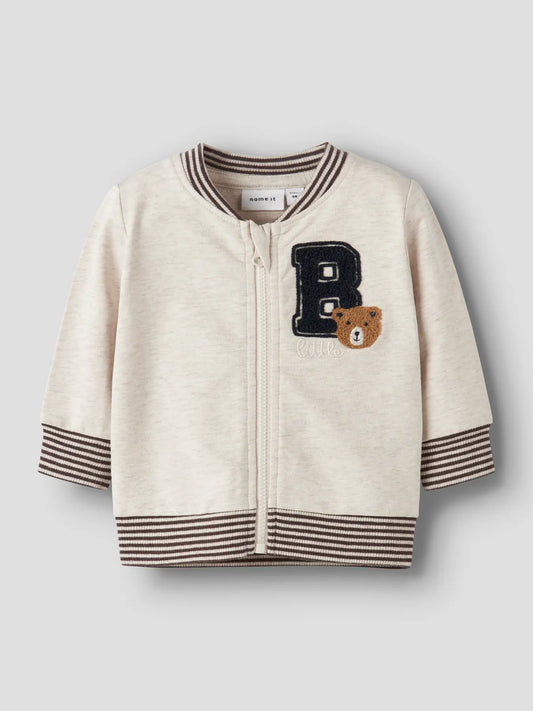 Vit sweatshirt med nalle