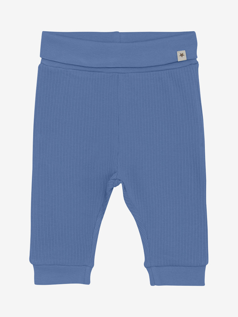 Ribbad blå babybyxa