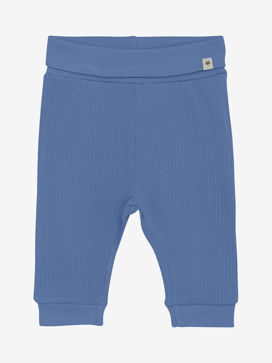 Ribbad blå babybyxa