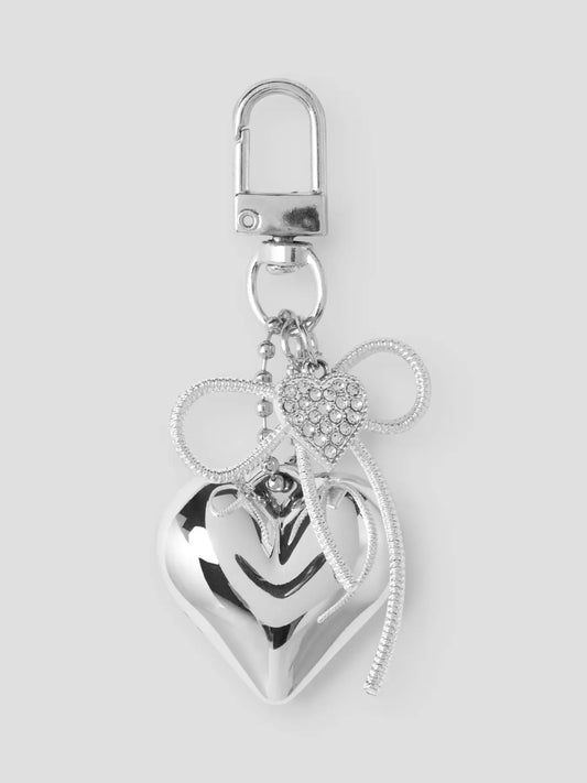 Nyckelring hjärta/rosett