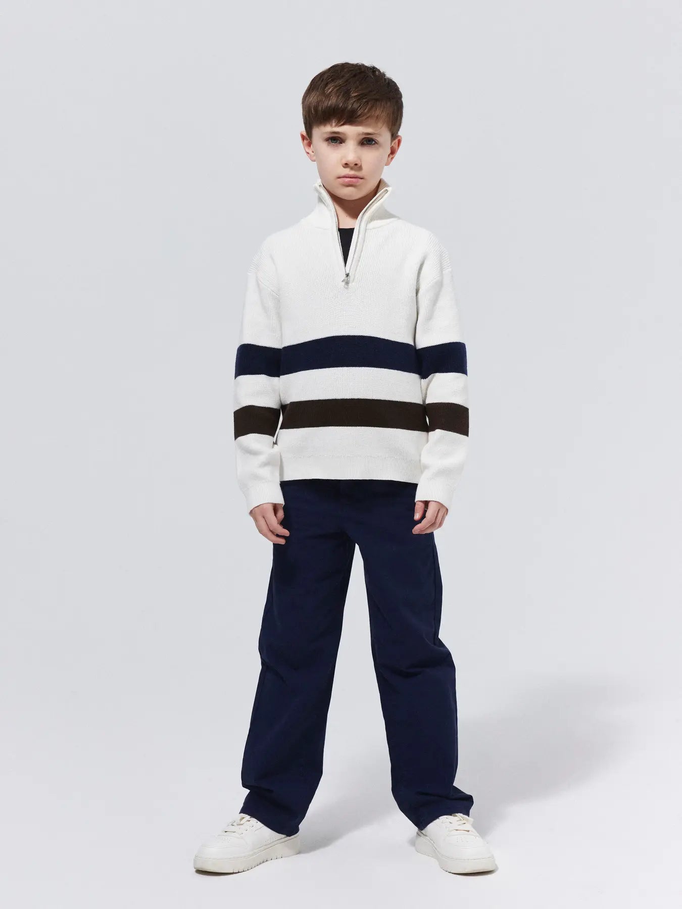 Stickad tröja half zip