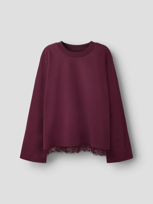 Bella långärmad topp, plommon
