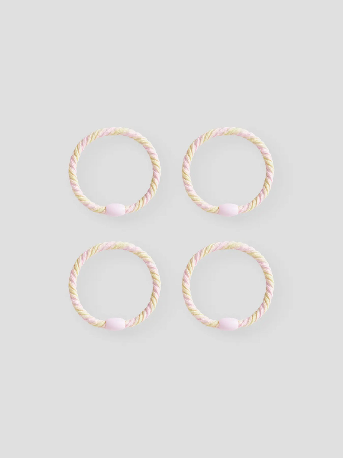 4-pack hårsnoddar Jolena, rosa/gul