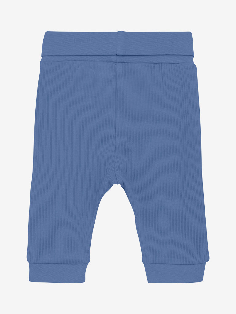 Ribbad blå babybyxa