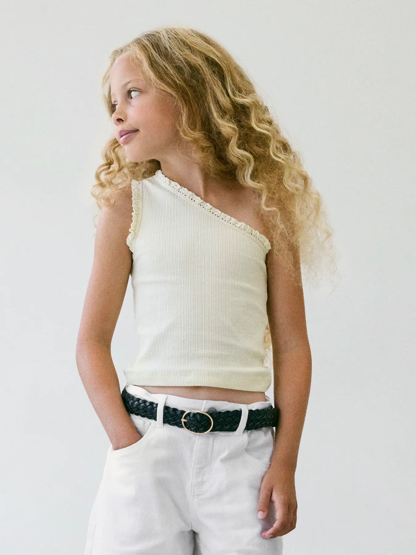 Jabina oneshoulder top, pear sorbet