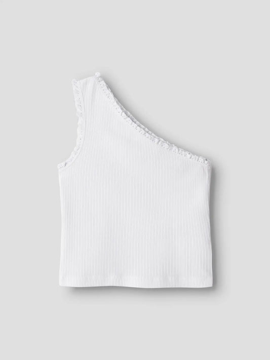 Jabina oneshoulder top, bright white