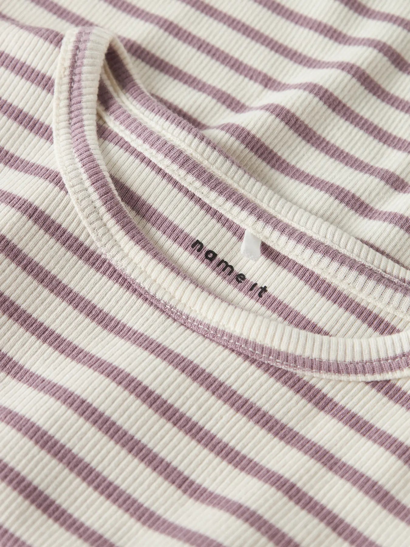 Ribbad långärmad tröja elderberry