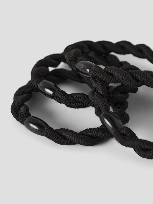4-pack hårsnoddar, svarta