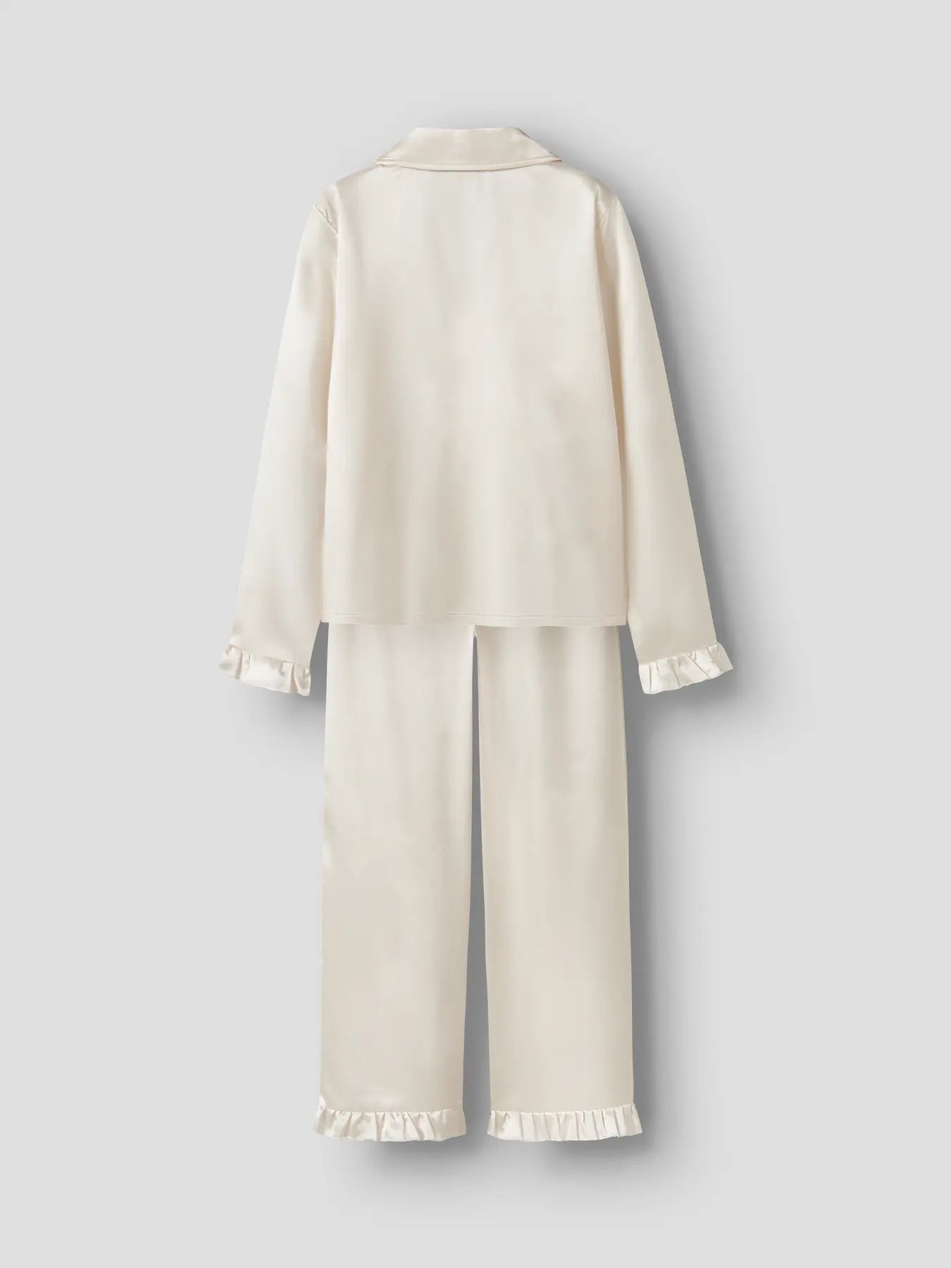 Satinpyjamas, krämfärgad