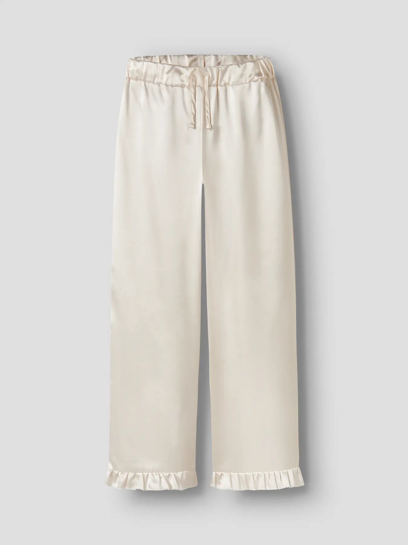 Satinpyjamas, krämfärgad