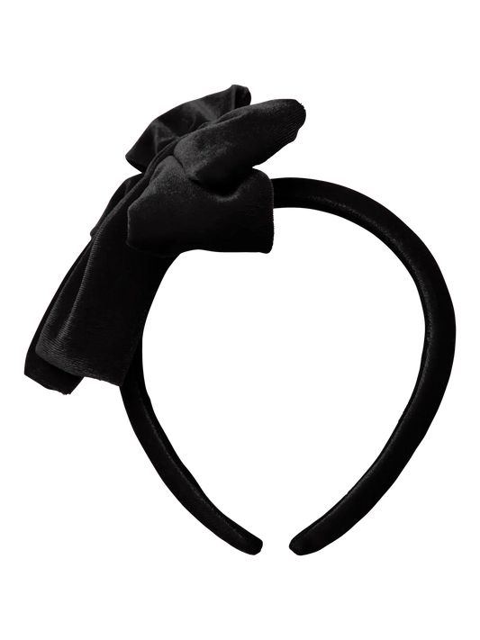 Diadem svart sammet och rosett