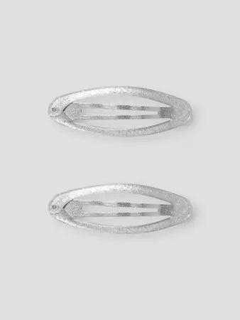 2-pack hårspänne silver