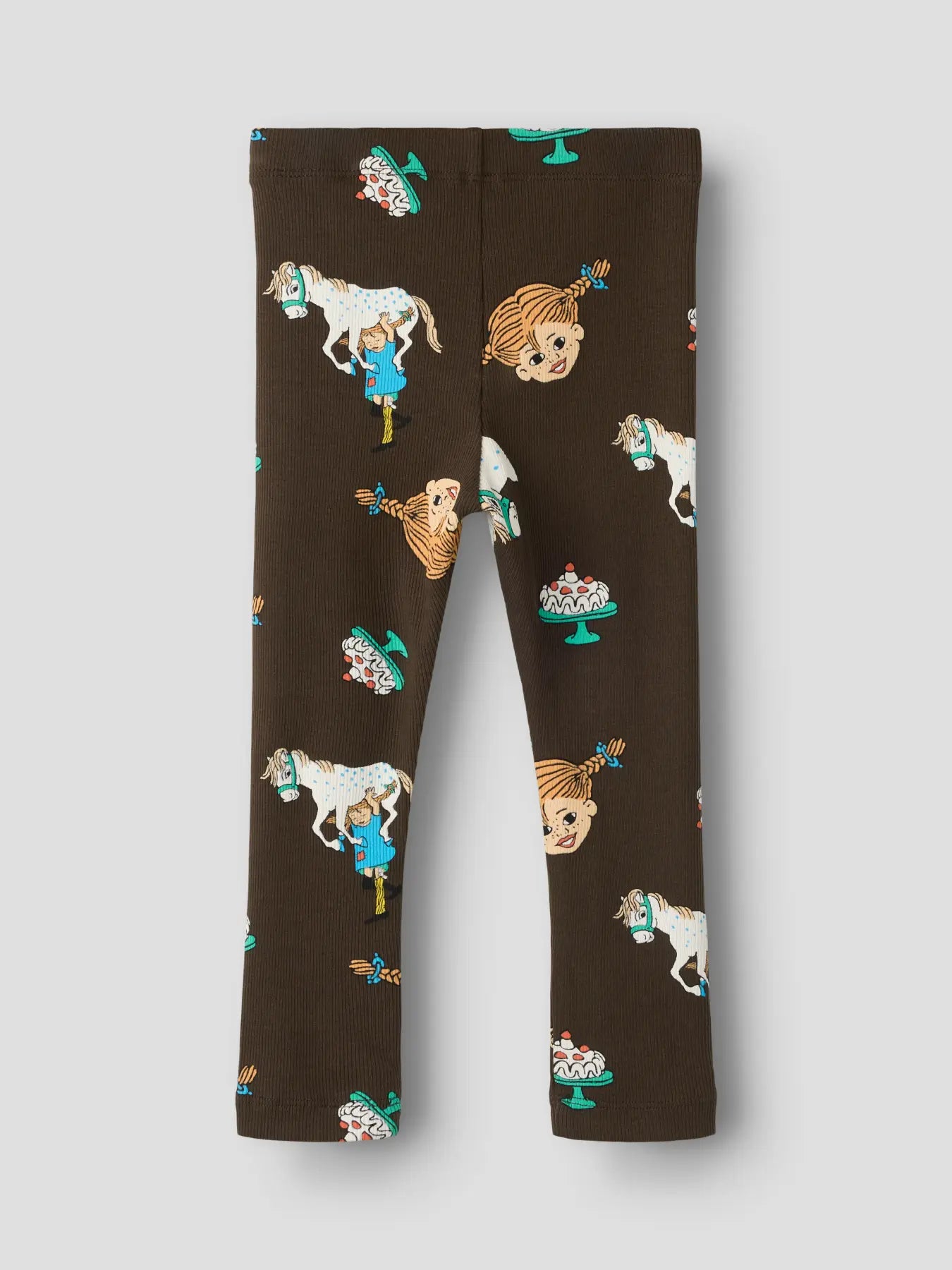 Leggings med Pippi Långstrump, brun