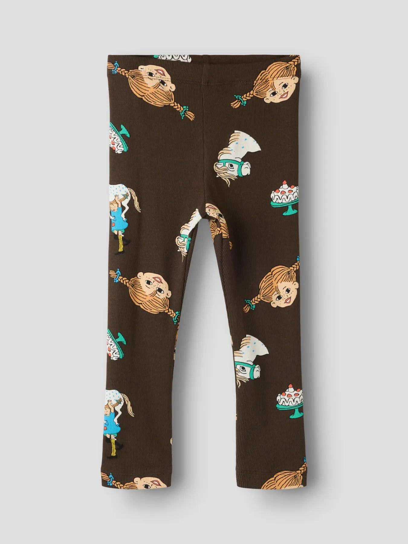 Leggings med Pippi Långstrump, brun