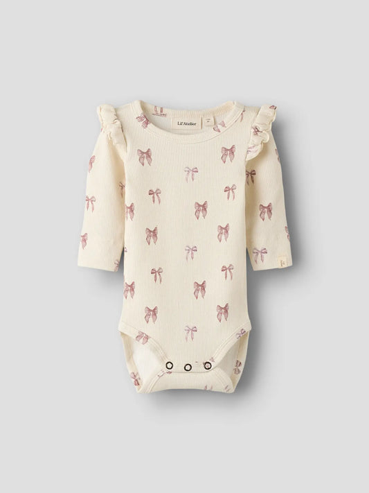 Ribbad body med rosetter